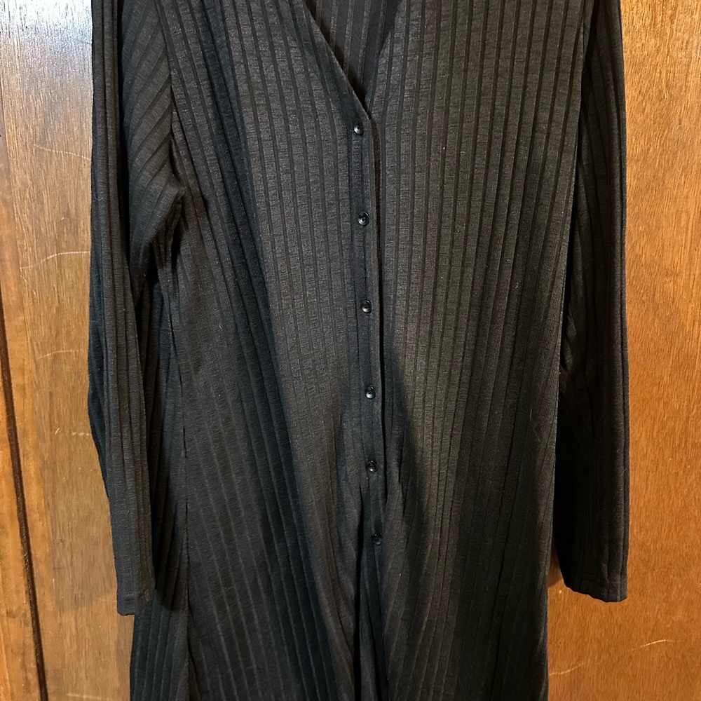 Black Button-Up Women’s SleepShirt